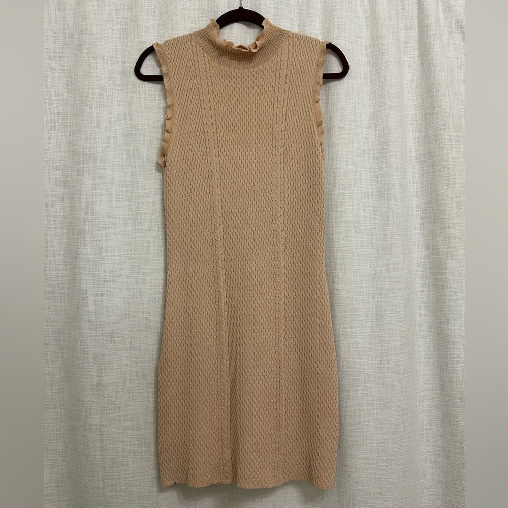 Endless Rose Tan Sleeveless Knit Dress Size L (fits like a small)